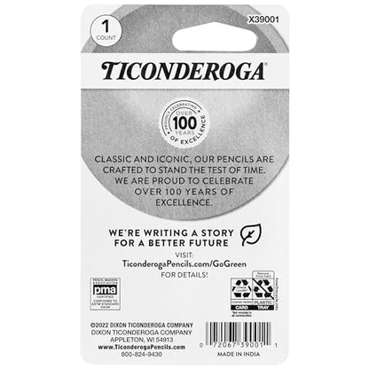 Ticonderoga Duo 2-in-1 Pencil Sharpener & Eraser, Yellow, 1 Count | Ideal for writing, drawing, schoolwork, classrooms and office use - size: 1 Count (Pack of 6)