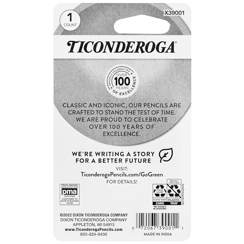 Ticonderoga Duo 2-in-1 Pencil Sharpener & Eraser, Yellow, 1 Count | Ideal for writing, drawing, schoolwork, classrooms and office use - size: 1 Count (Pack of 6)