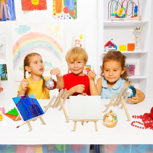 Yiksonyo 6 Pack 12 Inch Wooden Easel, Tabletop Wood Easels Stand, Wooden Easel for Painting, Art, and Crafts - size: 6 Pack 12 Inch