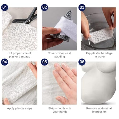 Plaster Cloth Rolls 12.5CM x 2.7M Plaster Strips Gauze Bandages Belly Casting Kit Pregnancy Plaster of Paris for Art Craft Projects, Mask Making, Sculptures, Scenery Construction