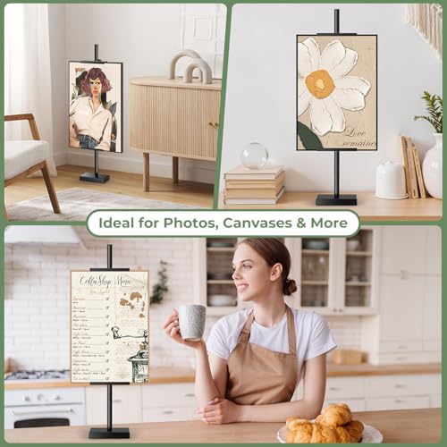 Rofio Adjustable Tabletop Easel, Picture Frame & Sign Display Stand, Black - color: Black