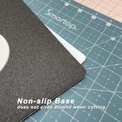 18"x18" Rotating Self Healing Cutting Mat, Non-Slip Non-Reflective, Good for Quilting, Sewing, Crafts, Scrapbooking, Molandi Pink