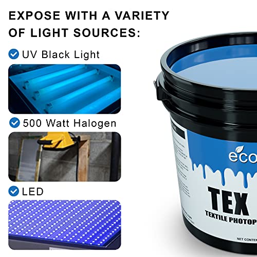 Ecotex Tex-Blue Pre-Sensitized Screen Printing Emulsion, Photo Emulsion,Qt | Premixed And Pre-Sensitized Photo Emulsion - No Diazo Needed, Compatible With Plastisol And UV Ink, 12 Month Shelf Life - Qt - size: Quart - 32 oz.