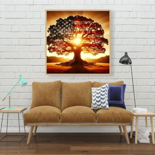 Diamond Art Kits for Adults,Tree Square Diamond Painting Kits 12x12in - color: DP03010