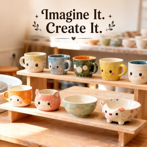 Alldeer Pottery Wheel for Adults, Beginners, Kids, Complete Kit | 7" Turntable, Adjustable Speed, Electric Clay Wheel with Pottery Tools Set, Pottery Making Kit with Removable Splash Tray