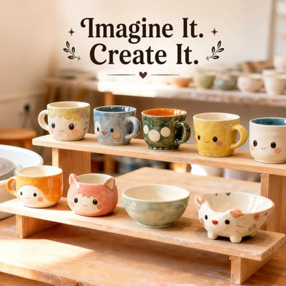 Alldeer Pottery Wheel for Adults, Beginners, Kids, Complete Kit | 7" Turntable, Adjustable Speed, Electric Clay Wheel with Pottery Tools Set, Pottery Making Kit with Removable Splash Tray