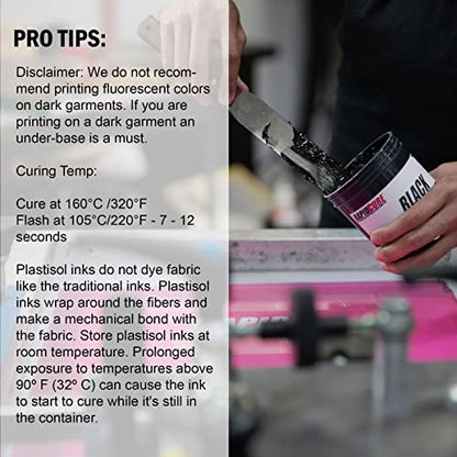 Rapid Cure® Plastisol Ink Set - 6 Color Screen Printing Ink Kit, 8 Oz | Plastisol Cures At Low Temperature For Fast Turnaround - Soft, Vibrant Finish, Non-Phthalate, CPSIA Safe, USA Made - color: Rapid Cure Standard Plastisol Ink
