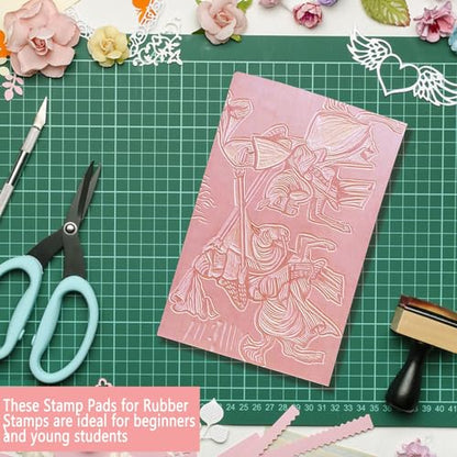Linoleum Blocks for Printmaking, Pink Rubber Stamp Carving Blocks Rubber Carving Blocks Linocut Block for Stamp Maker Printmaking Supplies (Pink - 2 Pack) - color: Pink - 2 Pack