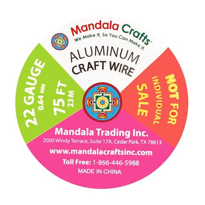 Mandala Crafts 22 Gauge Rose Gold Tone Combo Anodized Aluminum Craft Wire - color: Rose Gold Tone Combo, size: 22 Gauge 75X6 Feet
