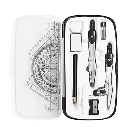 Vobou Math Geometry Sets 10 Pcs, Student Supplies Kit, for School (Black) - color: Black