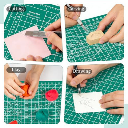 A5 Cutting Mat,8in x 6in Small Self Healing Sewing Mat Rotary Cutting Mat Double Sided Thickened Craft Cutting Board for Hobby Fabric Precision Sewing Modeling Quilting Projects,Green - color: Green, size: 8.7"L x 5.9"W