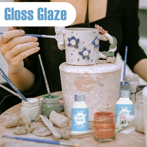 50ml Air Dry Clay Glaze, Protect Clay Surfaces, Delivers Gloss Glaze Effect - size: gloss