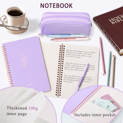 SHINYHARBOR Bible Study Journaling Kit for Women, Purple - color: purple