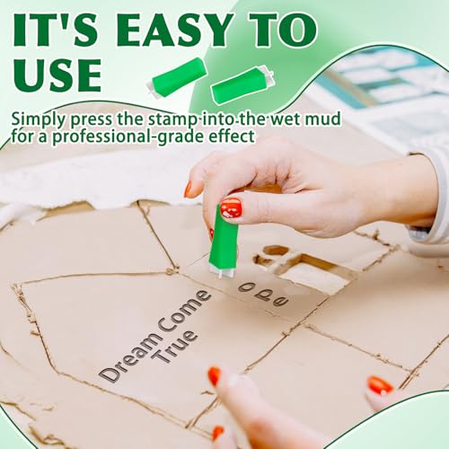 Meetory 2 PCS Alphabet Stamps for Clay Pottery, Letter Stamps, Clay Letter Stamps, Capital Letters and Number, Lowercase and Alphabet Symbols Small Press Fondant Embosser DIY Cookie Stamps