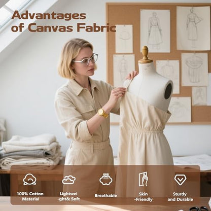 Canvas Fabric, Premium 10oz White Cotton Duck Canvas Fabric 62'' Wide for Arts & Crafts, Backings, Covers,2Yd (60 x 72 inchs) - color: White, size: 2Yd (60 x 72 inchs)