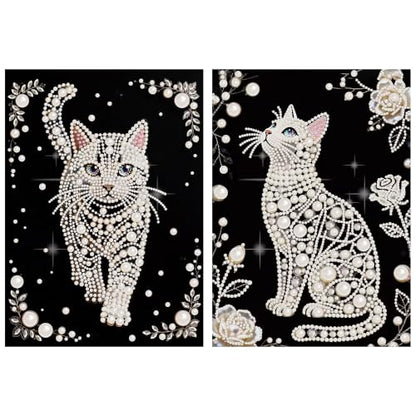 2 Pack Cat Diamond Art Pearl Painting Kits for Adults (12×16 inch) - color: WYZ012+WYZ180