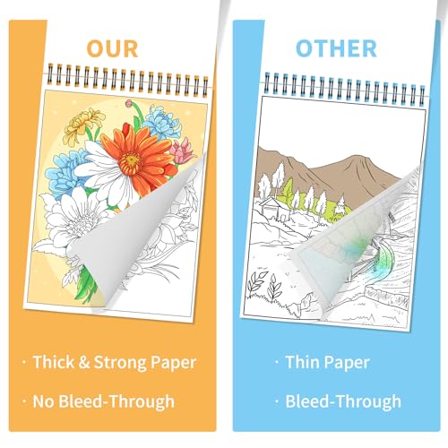 Kalysky Easy and Cozy Adult Coloring Book Set, 3 Pack Stress Relief Coloring Books for Adults Relaxation, Flower Inspirational Quotes Designs. - color: Easy Cozy Flower Inspirational Quotes