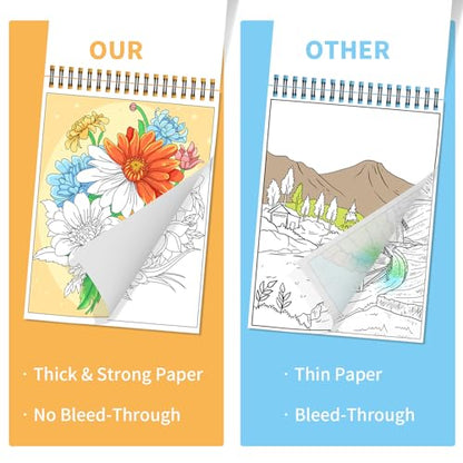 Kalysky Easy and Cozy Adult Coloring Book Set, 3 Pack Stress Relief Coloring Books for Adults Relaxation, Flower Inspirational Quotes Designs. - color: Easy Cozy Flower Inspirational Quotes