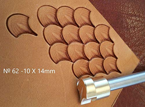 DandS ltd Leather Stamp Tool, Dragon Scale, Professional Steel Craft Tool for Leatherworking, Embossing, Carving & Stamping Leather Projects, Belts, Wallets & DIY Projects Compatible with Mallet #62 - color: Dragon Scale 0.55 X 0.39"