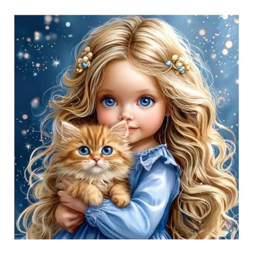 SJUTOUCI Cat Diamond Art Kit for Adults, Kitten Diamond Painting - color: Cat