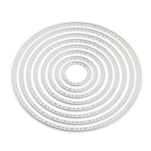 8PCS Circle Cutting Dies Handmade DIY Paper Cards Album Decoration Stencils Template Embossing for Card Scrapbooking Craft (Round) - style: Circle