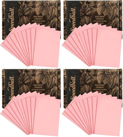 Speedball Speedy-Carve Block Printing Carving Block, Rectangle, Pink, 4 x 6 Inches (40-Pack), Linoleum for Printmaking - size: 40-Pack