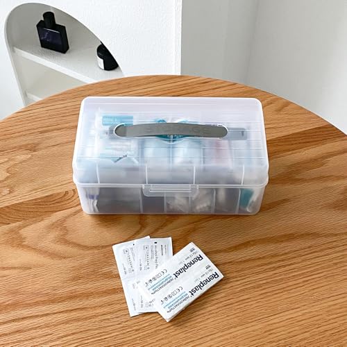 Bandage Organizer, 2 Pack | With Lid and Handle, Plastic Storage Container, For First-Aid Supplies, Holds Strips, Wraps, Swabs - size: 2 Pack
