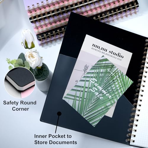Yoment Graph Paper Notebook Spiral Notebook 8.5 x 11 Large Grid Notebooks | 100 GSM Thick Graph Paper, A4 Plastic Cover Graphing Notebook for Work School Engineering, A4 Black - color: Black, style: E - Graph - A4