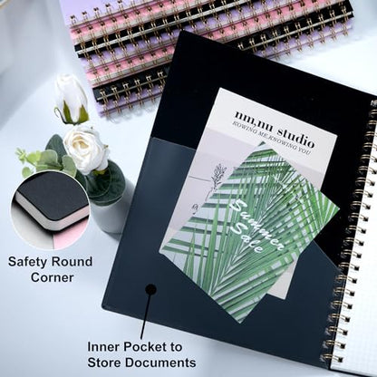 Yoment Graph Paper Notebook Spiral Notebook 8.5 x 11 Large Grid Notebooks | 100 GSM Thick Graph Paper, A4 Plastic Cover Graphing Notebook for Work School Engineering, A4 Black - color: Black, style: E - Graph - A4