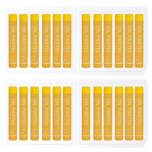 PATIKIL Yellow Oil Pastels, 24Pcs Soft Oil Crayons Creamy Pastels Stick Art Supplies for Art Painting Drawing Blending Graffiti for Artists Beginners - color: Yellow