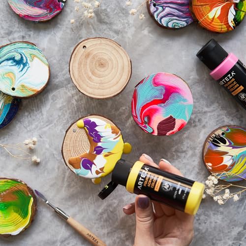 ARTEZA Acrylic Pouring Paint - 2oz Silver Gray High Flow, No Mixing Needed, For Canvas, Glass, Paper, Wood, Tile, Stones - color: Silver Gray, size: 2 Fl Oz (Pack of 1)