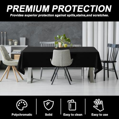 54IN X 160FT Plastic Table Cover Roll with Cutter Box, Cut to Size Plastic Table Cloths for Parties, Birthday, (Black, 54"x1920") - color: Black, size: 1920" x 54" (Rectangular)
