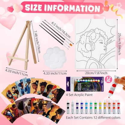 Zhanmai 88 Pcs 8 x 10 Inch Pre Drawn Canvas for Painting Kit Pre Stretched Canvas for Sip and Paint Party Favor Coloring DIY Virtual Party Birthday Gifts Adult's Date Night(Fashion Couples) - style: Fashion Couples