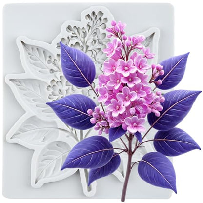 Flower Polymer Clay Mold Flower Branch Leaf Silicone Molds - color: Style J