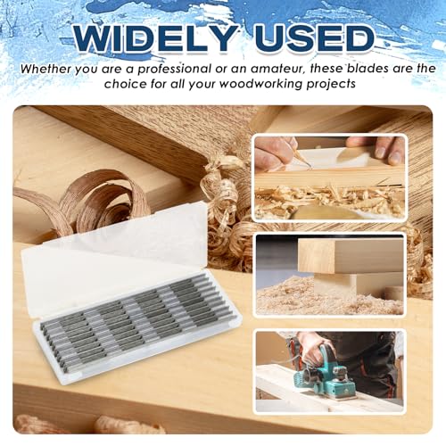 10 Pcs 3-1/4" Planer Blades Replacement Part with Packaging Box | Compatible with Bosch, DeWalt, Black, Decker, Ryobi and More Portable Planers, Carbide Knives Gift for Craftsman, Carpenter