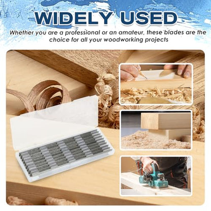 10 Pcs 3-1/4" Planer Blades Replacement Part with Packaging Box | Compatible with Bosch, DeWalt, Black, Decker, Ryobi and More Portable Planers, Carbide Knives Gift for Craftsman, Carpenter