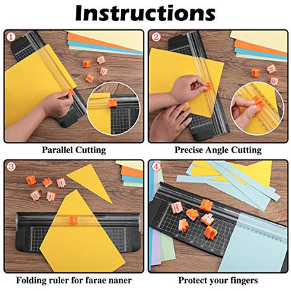 15 Pieces Paper Cutter Replacement Blade with Security Safeguar Paper Trimmer Blades Refill(Orange) - color: Orange