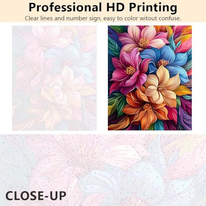 TUMOVO Flowers Paint by Numbers Kit for Adults - color: Flowers