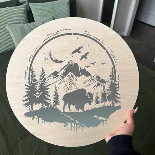 Bison Wood Burning Stencils Western Stencils 12" - style: Bison