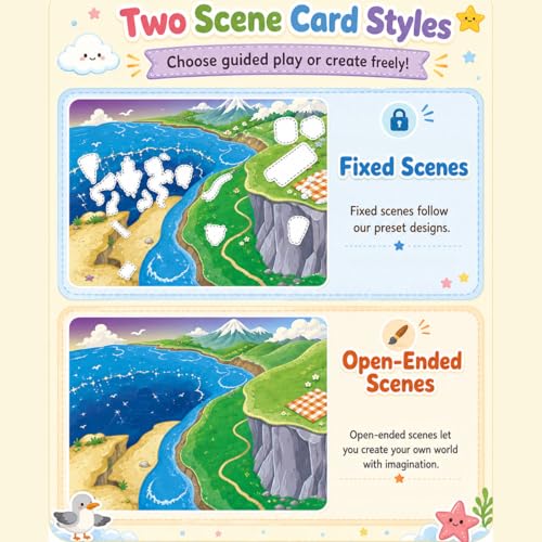 ZAYALI Large 3D Sticker Scene Book for Adults & Teens, DIY Isometric House Scenes, Large Build-Your-Own Room Sticker Set, Relaxing Sticker Therapy Art Kit - Coastal Nation - style: Coastal Nation