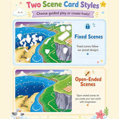 ZAYALI Large 3D Sticker Scene Book for Adults & Teens, DIY Isometric House Scenes, Large Build-Your-Own Room Sticker Set, Relaxing Sticker Therapy Art Kit - Coastal Nation - style: Coastal Nation