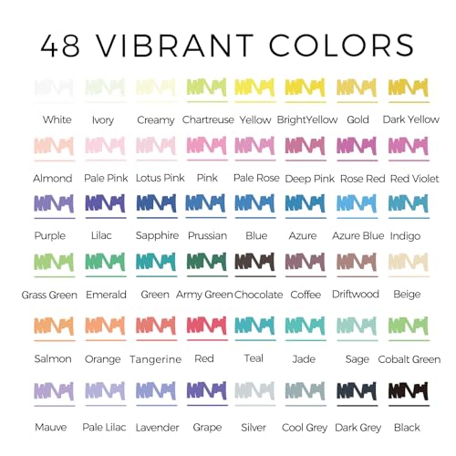 Artecho Acrylic Paint Markers 48 Colors with Bag（ Brush Tip and Fine Tip ） - color: 48 Colors