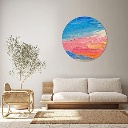 PATIKIL Paint Canvases Panel for Painting, 2 Pack 10x10 Inch Round Wood Frame Stretched Blank Art Board Panels for Acrylic, Oil, Tempera Painting, White - size: 10x10 Inch