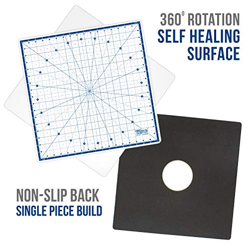 U.S. Art Supply 18"x18" Self-Healing Cutting Mat 7-Ply - Rotary White/Blue | Craft Mat, Non-Slip Cutting Mats for Crafts, Sewing, Quilting, Scrapbooking - size: 18" x 18"