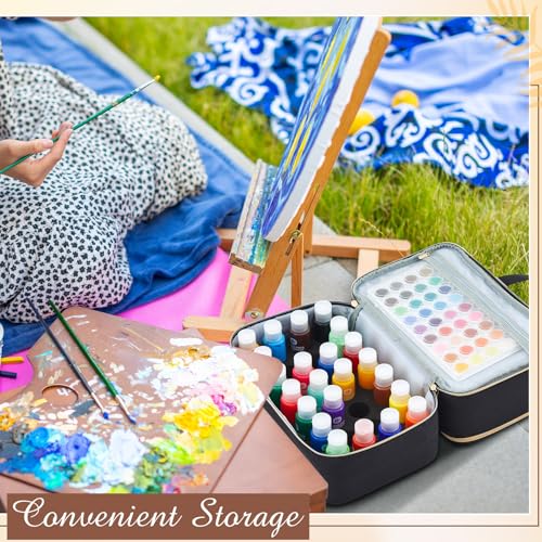 Abbylike Acrylic Paint Organizer Bag for up to 56 Bottles (2 Oz),Black - color: Black
