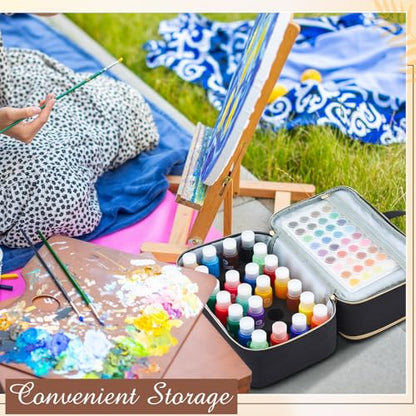 Abbylike Acrylic Paint Organizer Bag for up to 56 Bottles (2 Oz),Black - color: Black