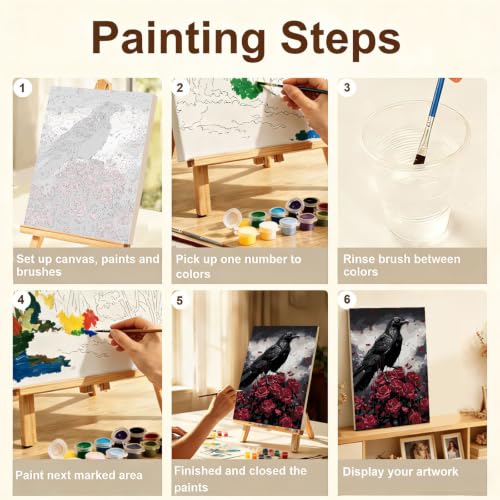 Gemozaic 4 Pack Gothic Paint by Numbers Kit for Adults with Frame & Easel - color: BKH2790-BKH2793