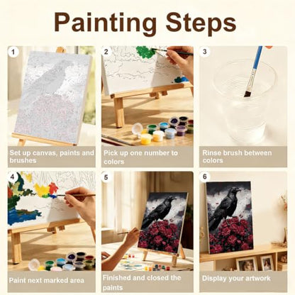 Gemozaic 4 Pack Gothic Paint by Numbers Kit for Adults with Frame & Easel - color: BKH2790-BKH2793