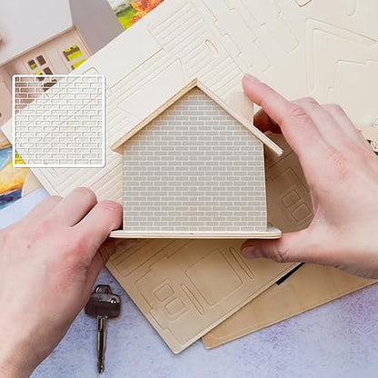 12 Pieces Brick Stencil Template, 6" x 6" Brick Wall Stencil Reusable Crafts Stencils for DIY Crafts Cookie Cake Journaling Scrapbooking Card Making Airbrushing Painting or Mixed Media (12-Brick) - style: 12-Brick