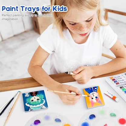 12Pcs Clear Paint Tray Palettes,Plastic Paint Pallets for Kids to Paints | Paint Trays for Students,Painting on School Project or Art Class - color: 12psclear